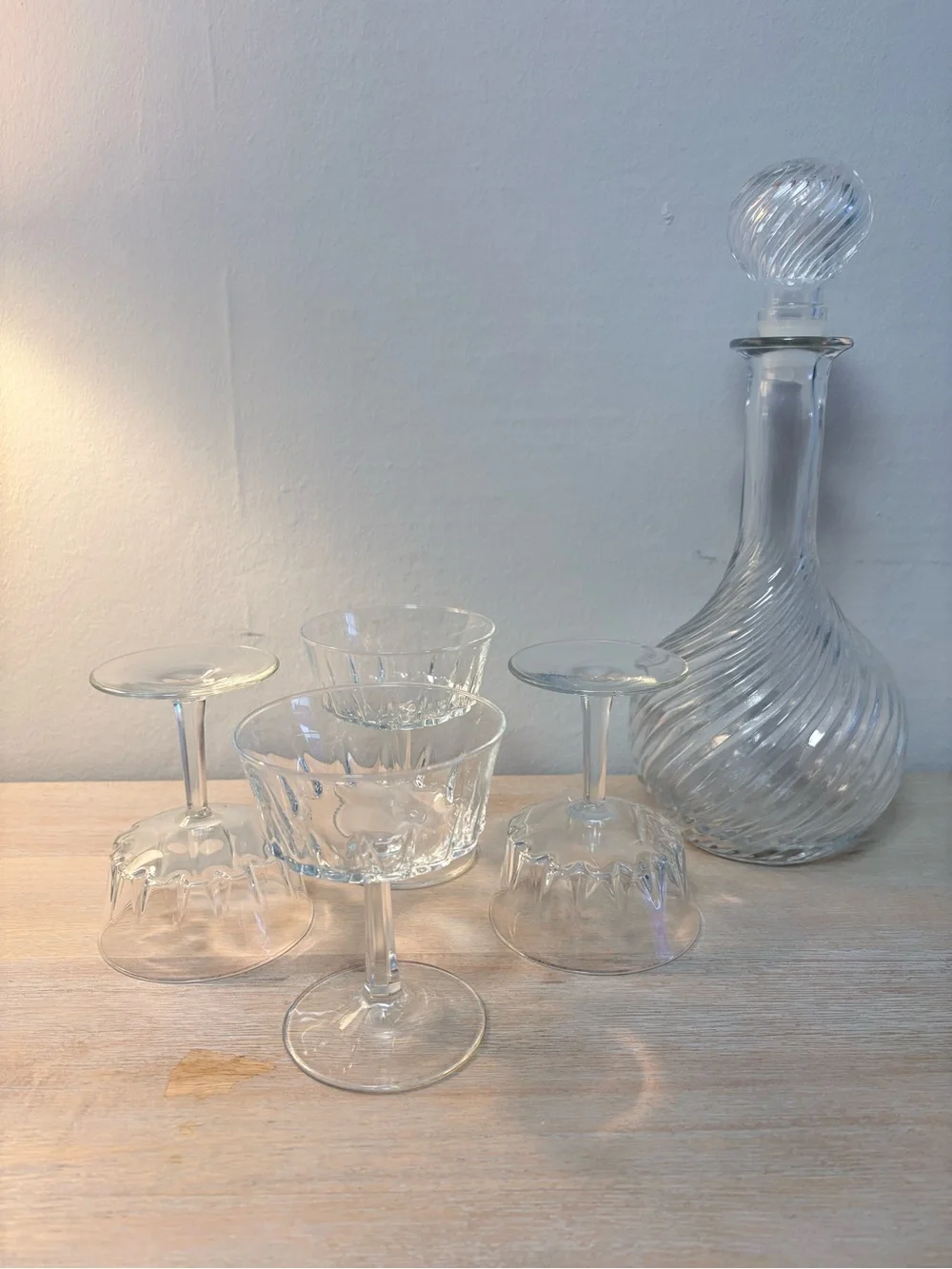 Set of 4 Cristal d’Arques – Durand “Regency” Cut Crystal Champagne/Tall Sherbet